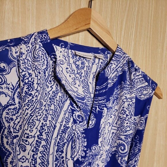 Liz Claiborne Womens Blue White Sleeveless Tunic With Belt Medium. - Picture 3 of 8